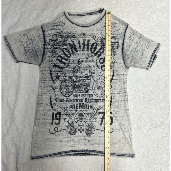 Helix Iron Horse Motorcycle Goth Tattoo Y2K Style Grahphic T-Shirt Size Medium - Picture 5 of 6